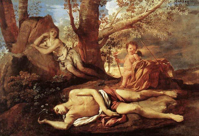 POUSSIN, Nicolas Echo and Narcissus France oil painting art